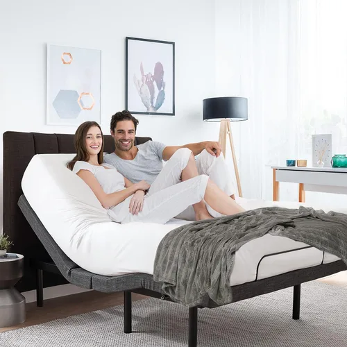 Vista 6 de Nestl Marco de Cama Ajustable, Marco de Cama de Masaje Ajustable de Espacio Cero, Base de Cama Ajustable con Masaje de Cabeza y Pies, Control Remoto