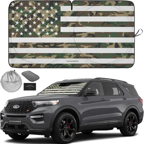 Vista 70 de Parasol de Parabrisas de Una Pieza - Parasol Cromado Líquido Plegable para Ventana Delantera de Auto para Carros SUV Camión - Protector Visor