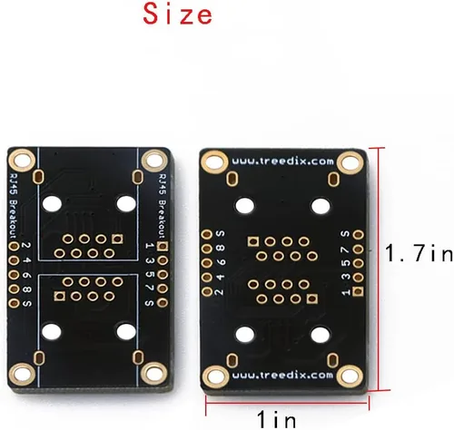 Vista 2 de Treedix 2 unids RJ45 8P8C hembra a RJ45 8P8C hembra paso a través del adaptador placa de ruptura con terminales de tornillo