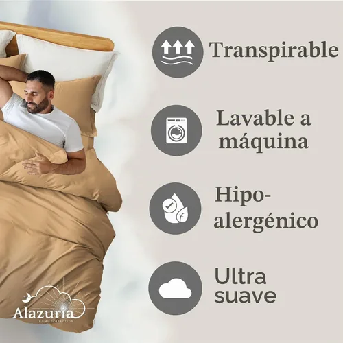 Vista 3 de Funda de edredón de tamaño individual – Juego de ropa de cama de 2 piezas (1 funda de edredón y 1 funda de almohada) funda de edredón suave de doble