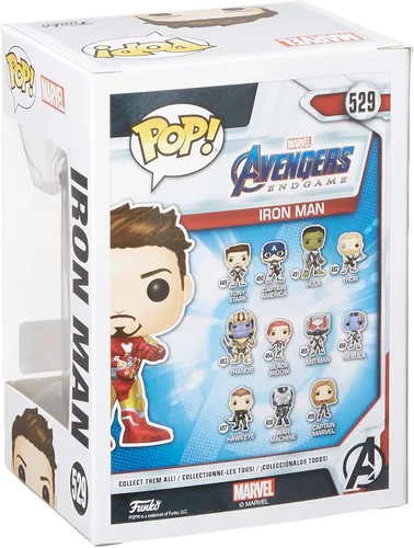 Vista 4 de Funko Pop de Marvel: Avengers Endgame: Tony Stark (Iron Man 3) con el Guantelete del Infitnito, exclusivo de la convención de otoño