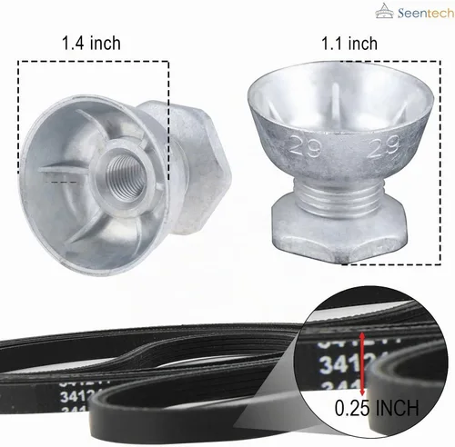 Vista 6 de Seentech 341241 Correa de secadora y polea de motor 8066184 - Compatible para secadoras Whirlpool, Kenmore – Reemplace