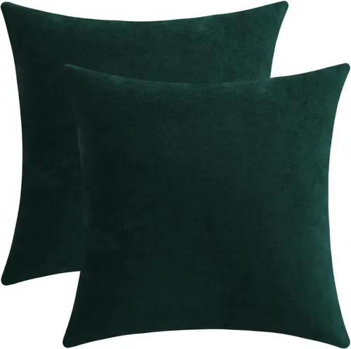 Vista 13 de Juego de 2 fundas de almohada decorativas de pana burdeos suaves y acogedoras, fundas de cojín cuadradas de chenilla para sofá, decoración de sala
