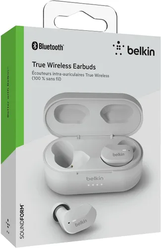 Vista 8 de Belkin SoundForm - Auriculares inalámbricos verdaderos, auriculares Bluetooth con micrófono, controles táctiles, IPX5 resistentes al sudor y a