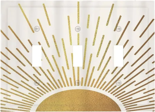 Vista 85 de Cubiertas de Interruptor de Luz de 1 Gang con Estrella de Mar y Concha Marina en Tablero de Madera, Placas de Pared Sin Dispositivo, Placa Frontal