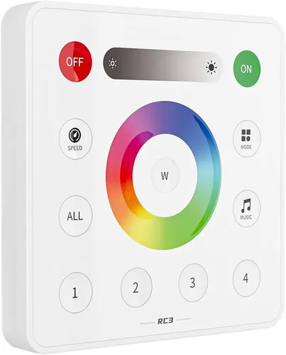 Vista 13 de BTF-LIGHTING RB3 2.4G Mando a distancia inalámbrico táctil RF para tira de luces LED RGB RGBW de persecución SPI, control de 4 zonas compatible