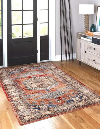 Vista 17 de Unique Loom Utopia Collection Alfombra tradicional, geométrica, tribal, tonos cálidos beige (9 pies 0 x 12 pies 0)