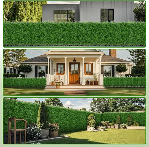 Vista 7 de Yangrass Paneles de Pared de Césped, 40"x120" (33.33 pies cuadrados) Rollo de Seto de Boj Artificial Pantalla de Privacidad, Decoración de Pared