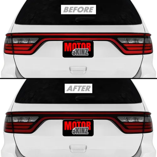 Vista 7 de SlickMod Tinte de humo de vinilo precortado para luz trasera Dodge Durango 2014-2023 (20% humo oscuro, 1. luz trasera)