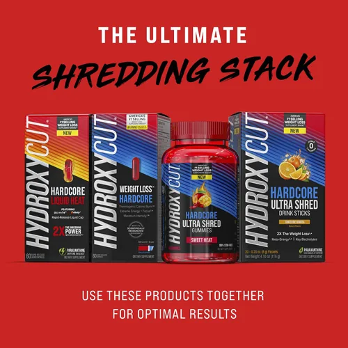 Vista 7 de Hydroxycut Hardcore Ultra Shred Gomitas, Sweet Heat - 99% libre de estimulantes - Incluye capsaicina y vitaminas B - Para mujeres y hombres