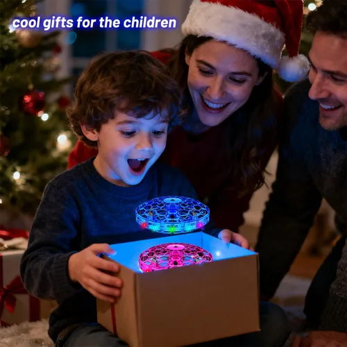 Vista 6 de Mini dron para niños, pequeño dron operado a mano en interiores y exteriores, juguete colorido de pelota voladora con acrobacias, juguetes STEM