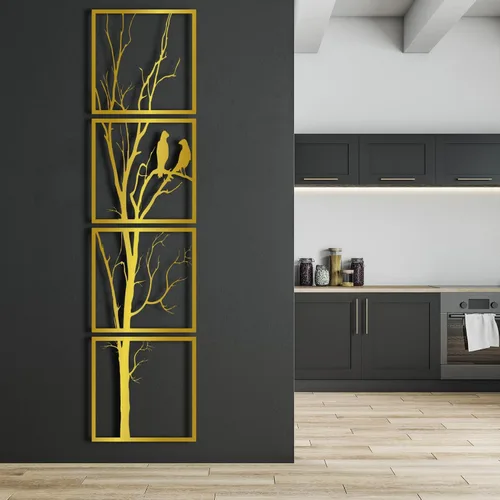 Vista 4 de Arte de pared de árbol y pájaros de metal, arte de árbol de metal, decoración de pared de metal, decoración de pared de metal, arte de pared