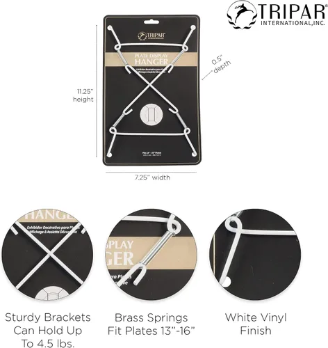 Vista 3 de TRIPAR Colgador de placa blanca de 13-16 pulgadas de pared de alambre Super Plate
