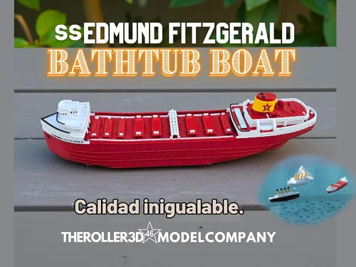 Vista 9 de TheRoller3d Edmund Fitzgerald - Modelo flotante para bañera y piscina, regalos RMS Titanic