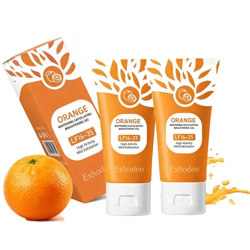 Vista 9 de Exfoliante de gel exfoliante naranja para cara, gel exfoliante facial hidratante naranja, exfoliante de limpieza profunda para todo