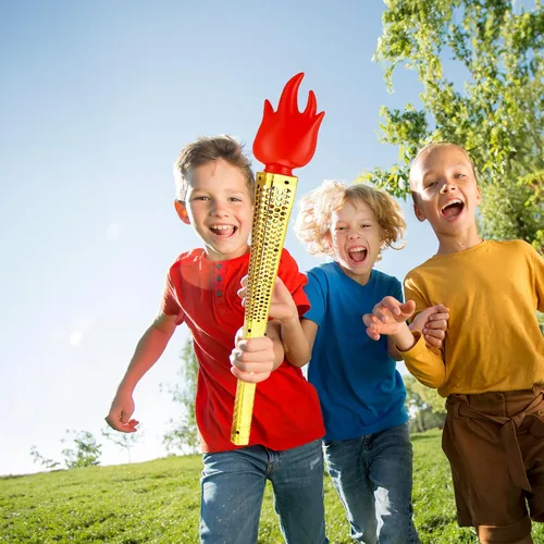 Vista 2 de Toyvian Divertida antorcha de juguete de simulación Pla- stic Prop Magics Wand Juguete para la escuela Cosplay Medieval Luau fiesta temática