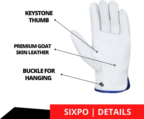 Vista 3 de Paquete de 12 pares de guantes de trabajo de cuero para almacén, guantes de jardinería y construcción para hombres y mujeres, guantes de trabajo