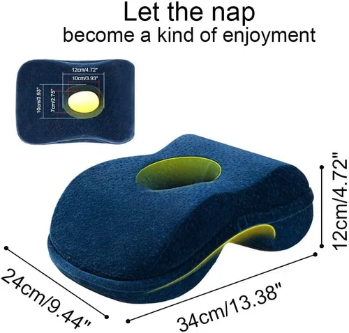Vista 4 de WOWSEA Almohada suave con forma de dona, almohada ergonómica de algodón con memoria para dormir, almohada de siesta de escritorio de rebote lento