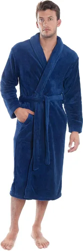 Vista 3 de Simplicity Bata de baño de lujo tipo kimono de felpa con bolsillos laterales para hombre y mujer