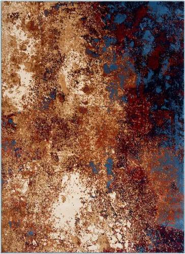Vista 2 de LUXE WEAVERS Alfombra de Área Moderna Abstracta con Salpicaduras, Azul 5x7 pies