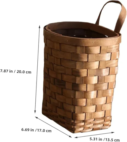 Vista 2 de Cesta grande tejida para colgar en la pared para almacenamiento decorativo de flores y verduras, decoración para cocina, jardín y picnics