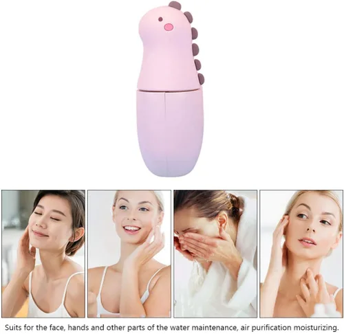 Vista 3 de Healifty Mini humidificador facial facial Mister Ionic Face Humidifier Diseño de dibujos animados Portátil Carga USB Piel Hidratante para Viajes