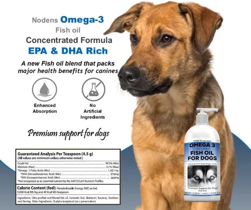 Vista 5 de Omega 3 para perros, suplemento natural de ácidos grasos DPA+EPA+DHA para perros, para piel y pelaje brillante, inmunidad mejorada, apoyo articular