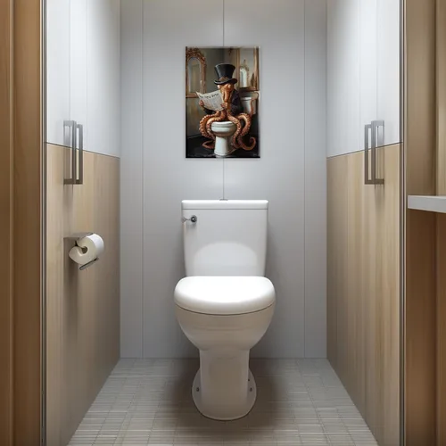 Vista 42 de GLOKAKA Lienzo decorativo para baño, diseño divertido de alpaca sentado en el inodoro, leyendo periódico, arte de pared, humor, granja, animal, arte