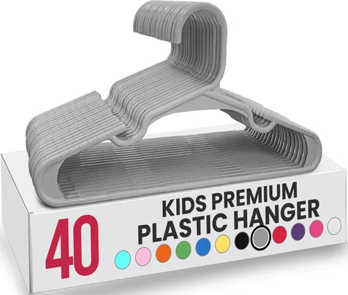 Vista 53 de Utopia Home Paquete de 20 Perchas para Niños - Perchas de Plástico para Bebé de 11.5 Pulgadas para Armario - Perchas para Niños para Ropa y Percha