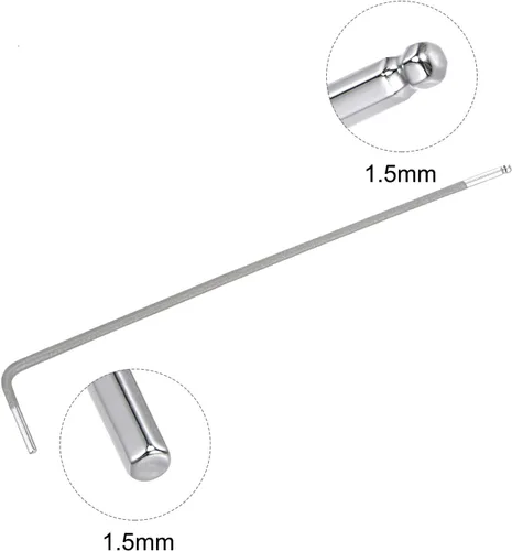 Vista 3 de uxcell Llave hexagonal de extremo de bola de 0.059 in, herramienta de reparación de acero S2 en forma de L brazo largo 4 piezas