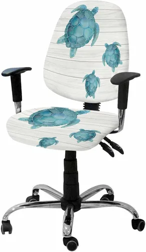 Vista 8 de Fundas coloridas para sillas de oficina con diseño de arco iris, 2 piezas, suave, decorativo, protector para silla de escritorio, protector