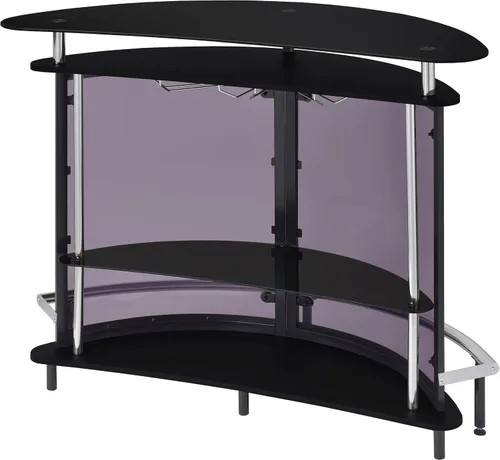 Vista 9 de Coaster Home Furnishings - Amarillo - Vidrio - Armario de vino independiente con marco de metal curvado y almacenamiento - Comedor y bar en casa