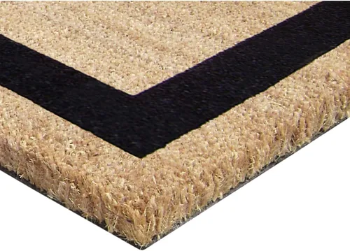 Vista 6 de Tapete de fibra de coco natural, para puerta de entrada, rectangular, resistente, para patio, atrapador de suciedad antideslizante, decoración