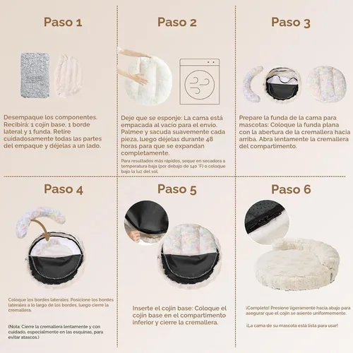Vista 7 de EHEYCIGA Sofá cama suave para gatos de interior, cama extra pequeña esponjosa para perros con funda extraíble lavable, sofá para mascotas Camello