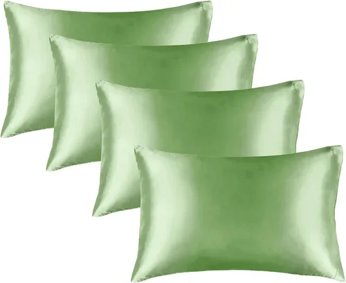Vista 73 de BEDELITE Funda de almohada de satén para cabello y piel, súper suave y refrescante similar a las fundas de almohada de seda, paquete de 2 con cierre