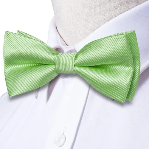 Vista 4 de Hi-Tie Juego de alfileres de solapa de pajarita preatados sólidosde cristal para hombre, pajarita ajustable para boda, baile de graduación, esmoquin