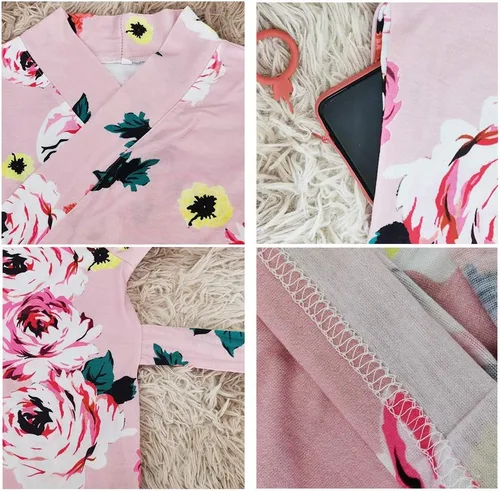Vista 2 de SUFEINI Conjunto de bata de maternidad y manta de bebé a juego, bata de mamá con manta de recepción para niñas y niños
