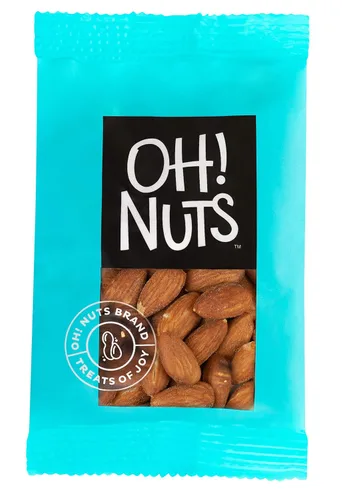 Vista 2 de Oh! Nuts Bocadillos individuales de nueces saladas tostadas de almendras para llevar, 12 prácticos bocadillos de nueces para la escuela, variedad