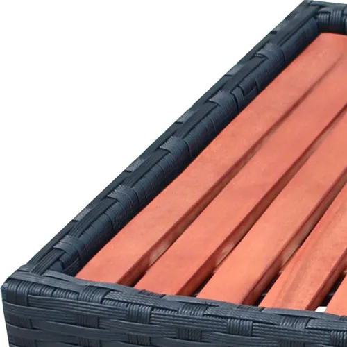 Vista 8 de vidaXL Spa Step Poly Rattan 36.2"x17.7"x9.8" Negro