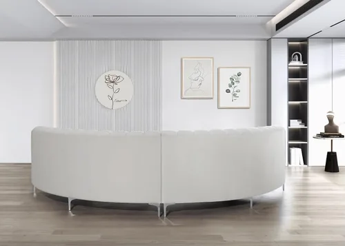 Vista 17 de Legend Vansen L - Sofá de terciopelo semicírculo de 141.34 pulgadas, sofá modular curvado de gran tamaño para sala de estar, oficina, apartamento
