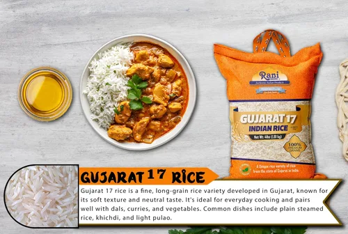Vista 6 de Rani Gujarat 17 Arroz indio 64 oz (4 libras) 4.0 lbs Bolsa de tela ~ Todo natural Apto para gluten Vegano Kosher Calidad de exportación
