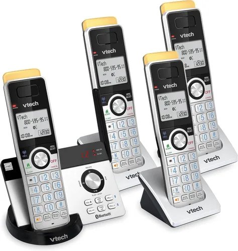 Vista 19 de VTech IS8128-11 - Teléfono inalámbrico DECT 6.0 de alcance superlargo para el hogar con contestador automático, alcance de hasta 2300 pies, bloqueo