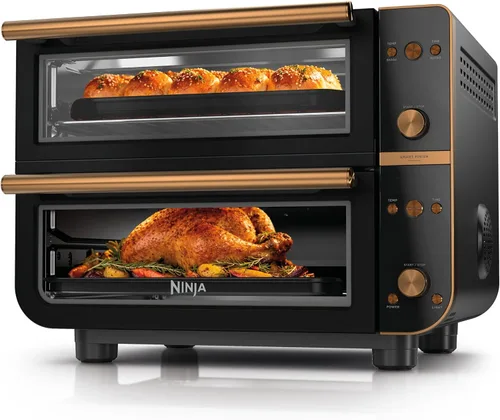 Vista 8 de Ninja Double Oven Pro Smart XL - Horno de encimera y freidora de aire Capacidad de 30.2 cuartos de galón 12 en 1 con acabado inteligente