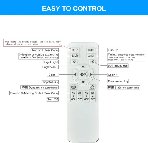 Vista 8 de Jaycomey - Lámpara de techo regulable, lámparas LED modernas en negro con control remoto, 50W, lámpara de techo de acrílico cuadrado de montaje