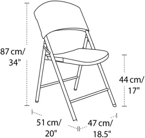 Vista 3 de Lifetime Productos Silla Plegable Contorneada, Blanco