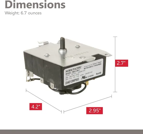 Vista 5 de Reemplazo Parts Master para temporizador de secadora GE/Hotpoint - WE04X20415, PS9491767, AP5805477 - Temporizador de secadora de electrodomésticos