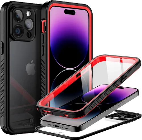 Vista 14 de BEASTEK Funda impermeable para iPhone 14 Pro, funda subacuática a prueba de golpes, a prueba de polvo, serie FSN con protector de pantalla integrado