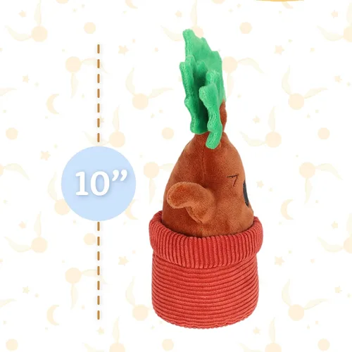 Vista 5 de KIDS PREFERRED Harry Potter Mandrake - Animal de peluche con detalles trenzados y hojas arrugadas para bebés, niños pequeños y niños de 10 pulgadas