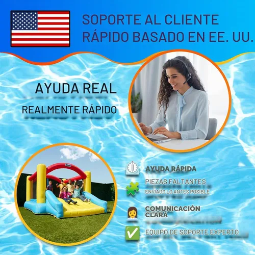 Vista 8 de Mi primer tobogán inflable de agua Sportspower, picos gemelos