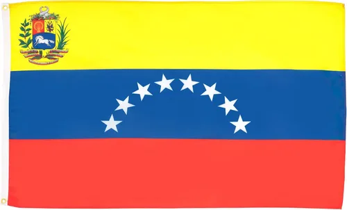 Vista 22 de AZ FLAG Juego de 5 banderas de Venezuela con parche – 35.4 x 23.6 in – Bandera Venezolana 7 estrellas 100% poliéster con ojales metálicos integrados